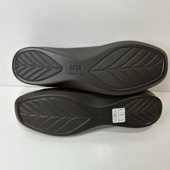 SAS Petra Walking Comfort Moccasins Womens 6.5M Brown Pebbled Leather Lace Up - Picture 6 of 8